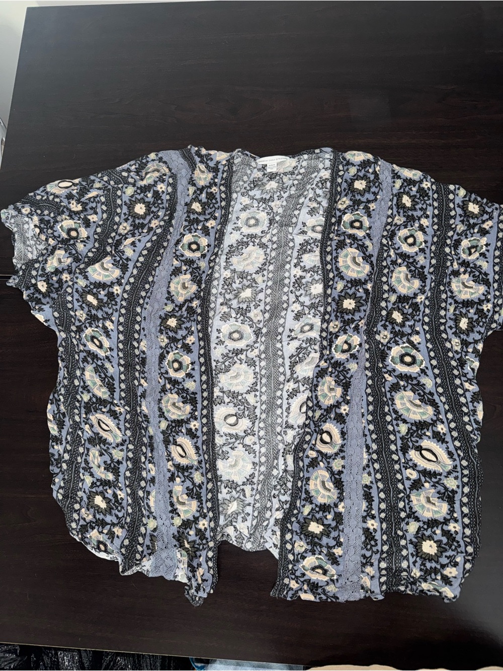 American Eagle Outfitters Blue Multi Floral Open Kimono